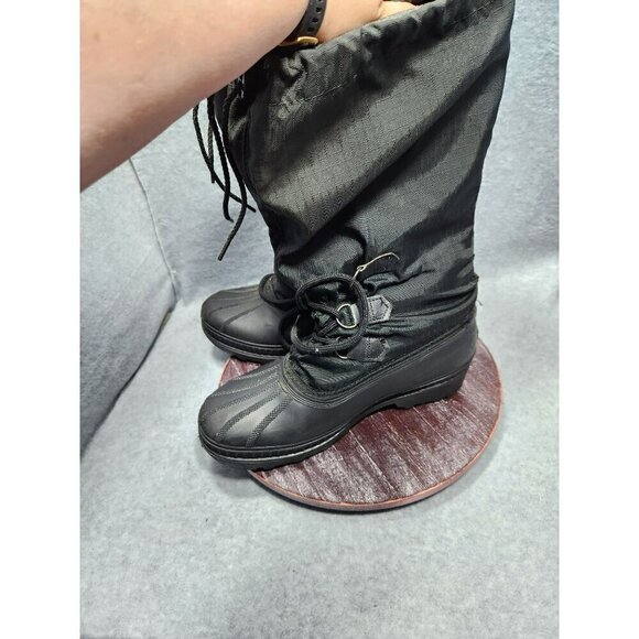 Sorel Women's Waterproof Winter Boots Size 8 Black Nylon & Rubber Snow Shoes - Picture 7 of 12